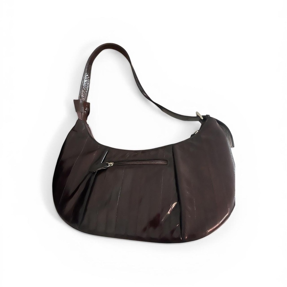 Vintage Dark Brown made in Korea Eel skin leather shoulder bag